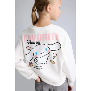 Defacto I3549A8ER105 Ekru Cinnamoroll Baskılı Relaxed Fit Bisiklet Yaka Sweatshirt Kız Çocuk