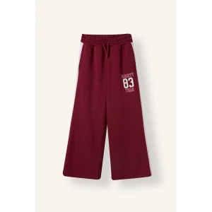 Defacto I7533A8BR204 Bordo Yan Şeritli Kolej Baskılı Wide Leg Eşofman Altı Kız Çocuk
