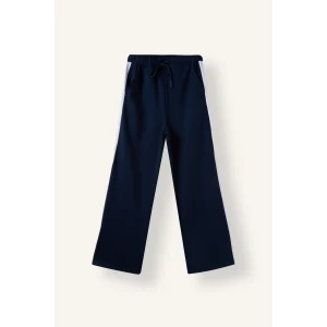 Defacto I8955AXNV238 Lacivert Straight Fit Yan Şerit Detaylı Beli Lastikli Düz Paça Cepli Eşofman Altı