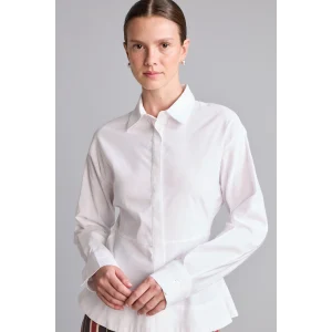 Defacto I4741AXWT36 Beyaz Fıtted Bengalin Peplum Uzun Kollu Gömlek