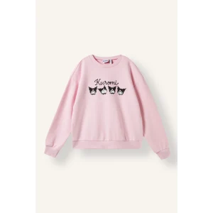 Defacto I5070A8PN47 Pembe Kuromi Relaxed Fit Bisiklet Yaka Baskılı Sweatshirt Kız Çocuk
