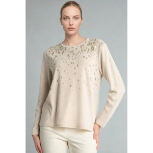 Defacto E9895AXBG322 Bej Regular Fit Bisiklet Yaka Desenli Uzun Kollu Tişört