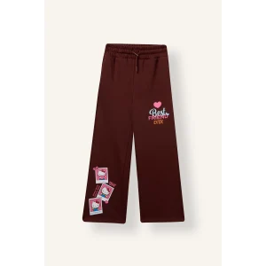 Defacto I5111A8BR162 Bordo Hello Kitty Baskılı Wide Leg Eşofman Altı Kız Çocuk