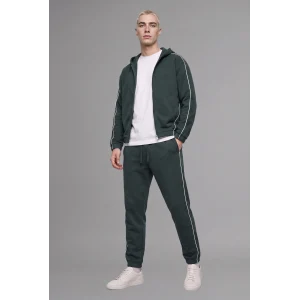 Defacto H4889AXGN1051 Yeşil Regular Fit Yan Biyeli Lastikli Paça Jogger Eşofman Altı