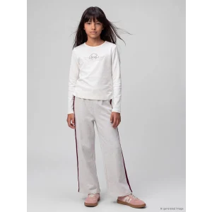 LCW Kids Gri Şeritli Kız Çocuk Eşofman Altı