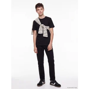 LCW Kids Siyah Slim Fit Erkek Çocuk Gabardin Pantolon