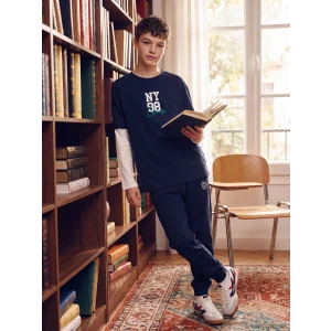 LCW Kids Lacivert New York Baskılı Erkek Çocuk Jogger Eşofman Altı