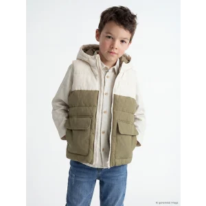 LCW Kids Bej Kapüşonlu Erkek Çocuk Şişme Yelek