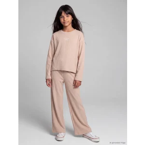 LCW Kids Bej Baskılı Kız Çocuk Soft Touch Eşofman Takım