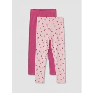 LCW Kids Pembe Desenli Kız Çocuk Tayt 2li