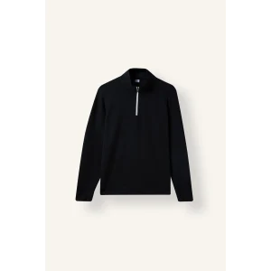 Defacto I0571AXBK81 Siyah Standart Fit Dik Yaka Yarım Fermuarlı Basic Sweatshirt