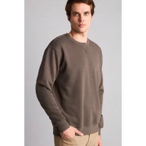 Defacto E8339AXKH534 Haki Pamuklu Regular Fit Basic Sweatshirt