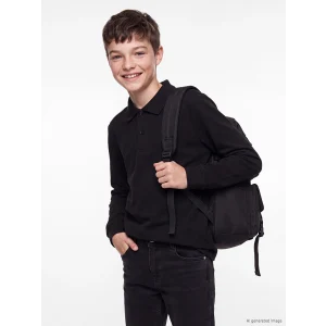 LCW Kids Siyah Polo Yaka Erkek Çocuk Pike Tişört