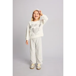 Defacto I7733A5ER105 Ekru 2li Takım Baskılı Sweatshirt Eşofman Altı Kız Bebek
