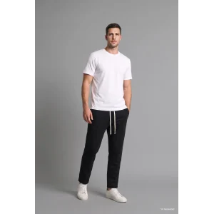 Defacto F0309AXBK81 Siyah Regular Fit Beli Bağcıklı Düz Paça Cepli Eşofman Altı