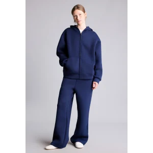 Defacto H0939AXNV241 Lacivert Relaxed Fit Düz Dalgıç Kumaş Geniş Paça Eşofman Altı