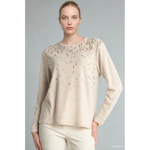 Defacto E9895AXBG322 Bej Regular Fit Bisiklet Yaka Desenli Uzun Kollu Tişört