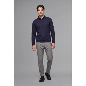 Defacto F2821AXNV246 Lacivert Regular Fıt Dik Yaka Yarım Fermuarlı Sweatshirt