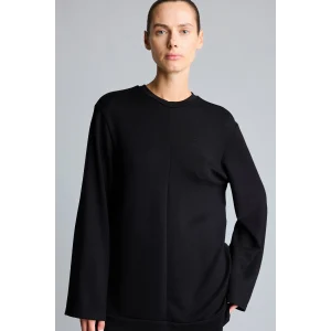 Defacto I4194AXBK81 Siyah Regular Fit Bisiklet Yaka Önü Dikiş Detaylı Uzun Kollu Tunik Basic Sweatshirt
