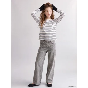 LCW Kids Karışık Wideleg Taş İşlemeli Kız Çocuk Jean Pantolon