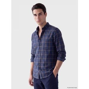 LCWAIKIKI Classic Sarı Regular Fit Ekose Erkek Gömlek