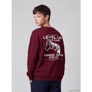 LCW Kids Bordo Bisiklet Yaka Erkek Çocuk Tişört