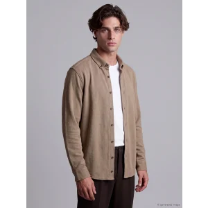 LCW Vision Kahverengi Slim Fit Erkek Gömlek