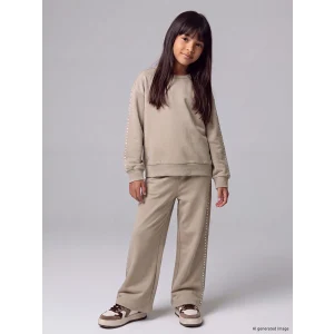 LCW Kids Bej Kız Çocuk Taşlı Soft Touch Takım