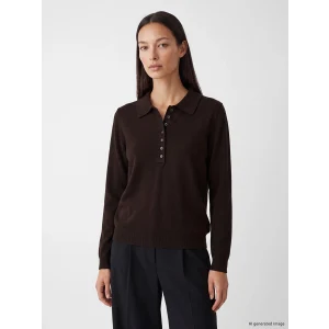 LCW EVERYDAY Kahverengi Polo Yaka Kadın Triko Kazak