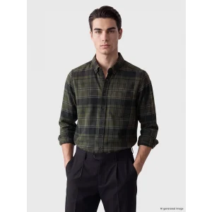 LCWAIKIKI Classic Haki Regular Fit Ekose Erkek Gömlek