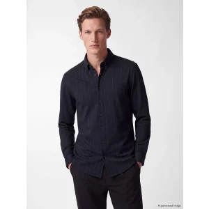 SOUTHBLUE Lacivert Slim Fit Çizgili Erkek Gömlek
