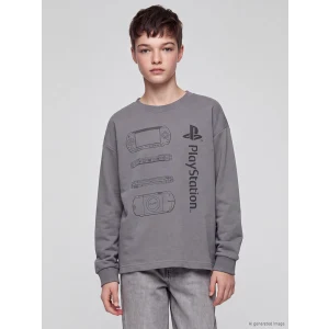 LCW Kids Gri PlayStation Baskılı Erkek Çocuk Tişört