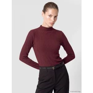LCW EVERYDAY Mürdüm Dik Yaka Kadın Fitilli Body