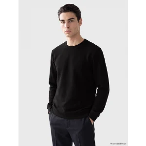 LCWAIKIKI Classic Siyah Bisiklet Yaka Erkek Sweatshirt