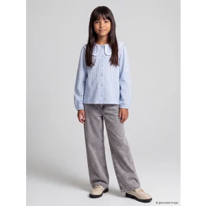 LCW Kids Karışık Wideleg Taşlı Kız Çocuk Jean Pantolon