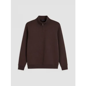 LCWAIKIKI Classic Kahverengi Dik Yaka Erkek Kalın Sweatshirt