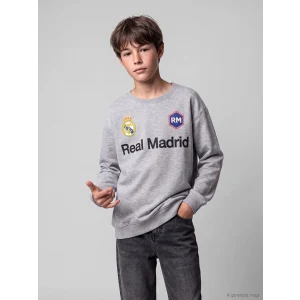 LCW Kids Gri Real Madrid Erkek Çocuk Sweatshirt