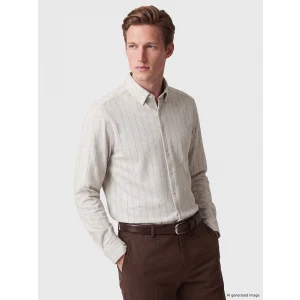 SOUTHBLUE Beyaz Slim Fit Çizgili Erkek Gömlek