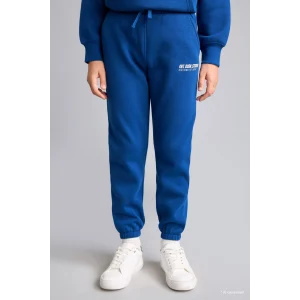 Defacto H9685A8BE842 Mavi Baskılı Lastikli Paça Kalın Kumaş Jogger Eşofman Altı Erkek Çocuk