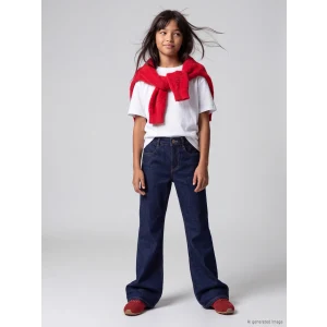 LCW Kids İndigo İspanyol Paça Kız Çocuk Jean Pantolon