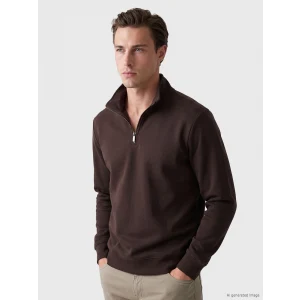 LCWAIKIKI Classic Kahverengi Dik Yaka Erkek Kalın Sweatshirt