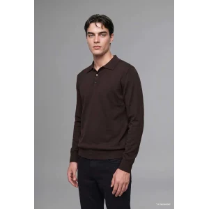 Defacto D0454AXBN497 Kahve Standart Fit Düğmeli Polo Yaka Triko Kazak