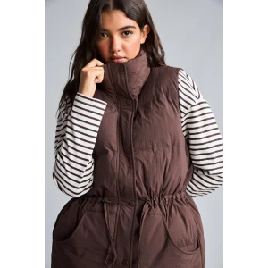 Defacto H3078AXBN530 Kahve Regular Fit Beli Bagcikli Kapüşonlu Şişme Yelek