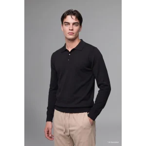 Defacto D0454AXBK81 Siyah Standart Fıt Polo Yaka Triko Kazak