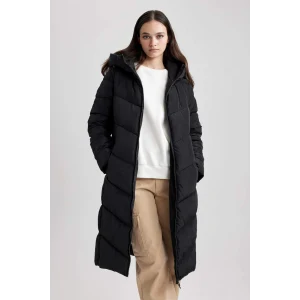 A3174 Su Geçirmez Kapüşonlu Uzun Şişme Parka