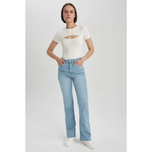 A5153 Yırtmaçlı Jean Uzun Pantolon