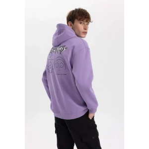 A7867 Rick and Morty Boxy Fit Kapüşonlu Sweatshirt