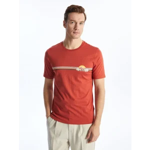 SOUTHBLUE Turuncu Bisiklet Yaka Kısa Kollu Baskılı Penye Erkek Tişört