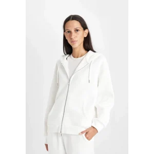 C1809 Kapüşonlu Fermuarlı Cepli Sweatshirt Hırka