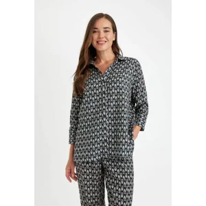 C3818 Regular Fit Desenli Uzun Kollu Gömlek